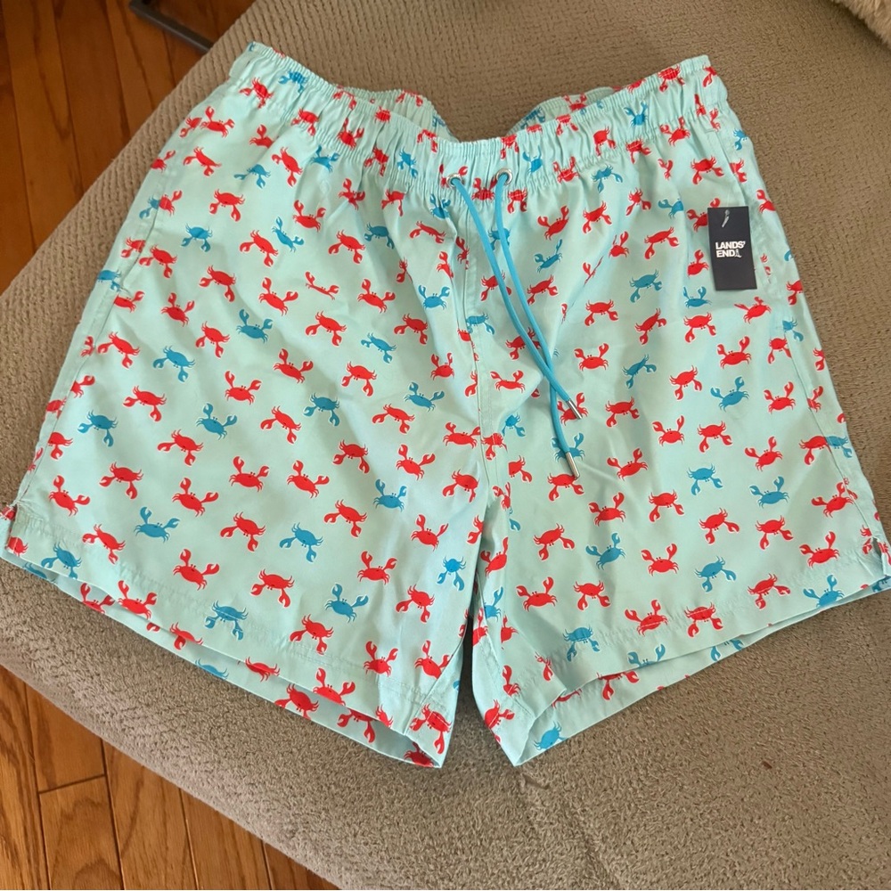 Men’s NWT Lands’ End swimming suit with mesh liner.  Size Large